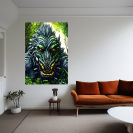 Fantasía golpeada en el bosque | Poster de arte de