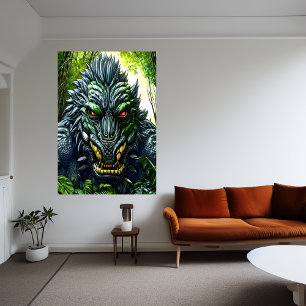 Fantasía golpeada en el bosque   Poster de arte de