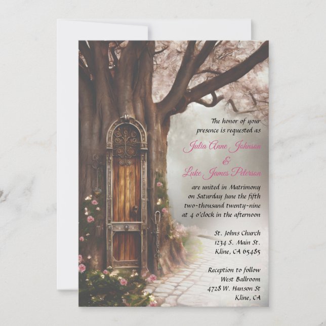 Fantasía Invitación a la puerta de entrada de hada (Anverso)