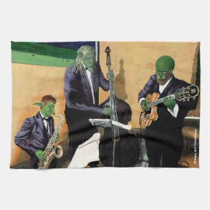 Fantasía Jazz Blues Músicos Cocina de arte Toalla