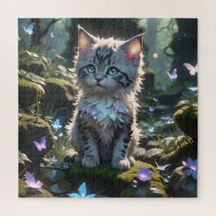 Fantasía Kitty con el rompecabezas de las mariposa