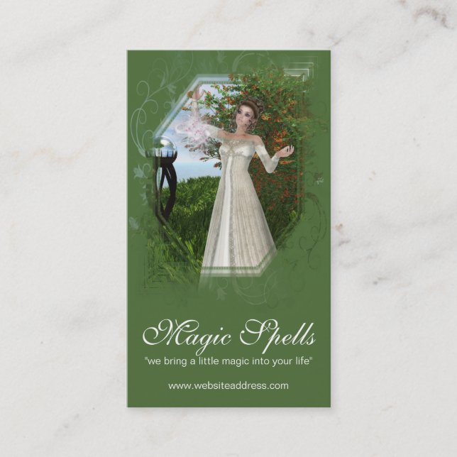 Fantasía Magia Madre Tierra Tarjeta de Negocios (Anverso)