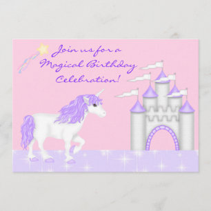 Fantasía mágica Invitación al cumpleaños de unicor