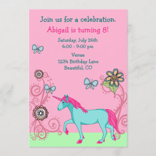 Fantasía mágica Invitación al cumpleaños de unicor