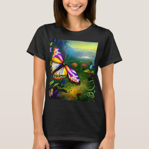 Fantasía mariposa travesía camiseta de arte digita