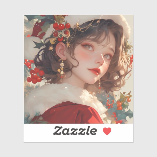 Fantasía navidad: Pegatina de Vinyl en vacaciones  (Hoja)