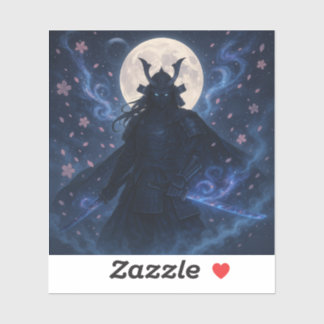 Fantasía oscura de Samurai Celestial pegatina de A