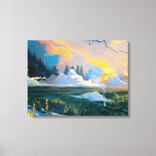 Fantasía Paisaje Premium Lienzo envuelto (brillant