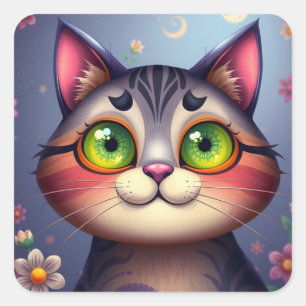 Fantasía Patterada Fun Cat Pegatinas
