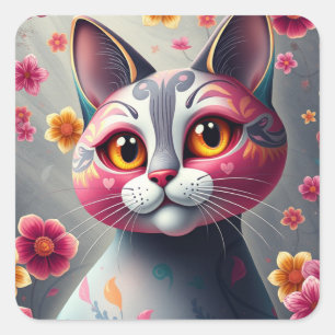 Fantasía Patterada Fun Cat Pegatinas