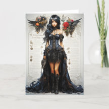 Fantasía Tarjeta de felicitación para Chicas gótic