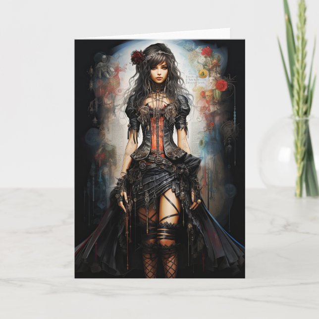 Fantasía Tarjeta de felicitación para Chicas gótic (Anverso)