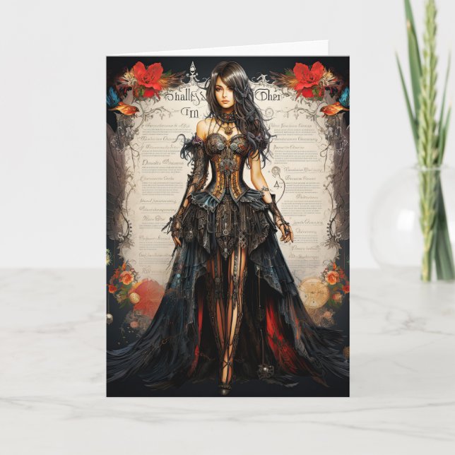 Fantasía Tarjeta de felicitación para Chicas gótic (Anverso)