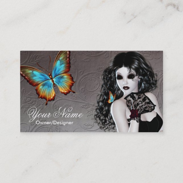 Fantasía Tarjeta de visita para la mariposa blanca (Anverso)
