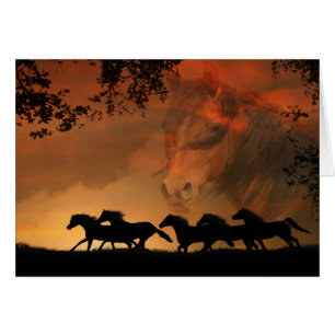 Fantasía Tarjeta espiritual de caballos salvajes