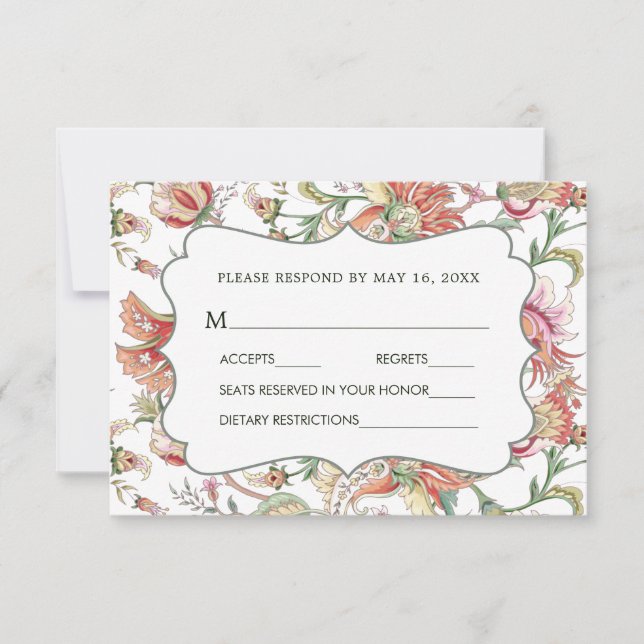 Fantasía tropical Boho Boda Floral RSVP 2 (Anverso)