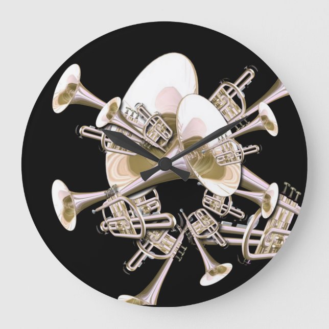 Fantasía Trumpets música ama el reloj de pared (Anverso)