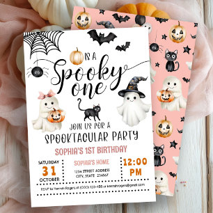Fantasía UN Primer Cumpleaños Fantasmas Invitación