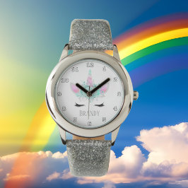 Fantasía unicornio cara añadir nombre reloj