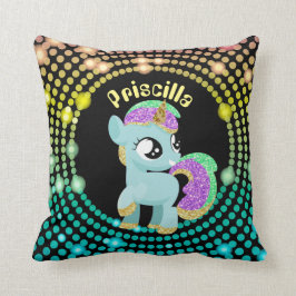 Fantasía unicornio chica habitación almohada