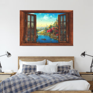 Fantasía Ventana Falsa Niños Sala Decoración Tinta