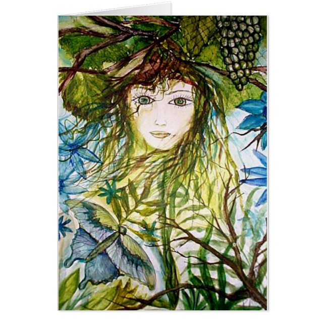 Fantasía verde del chica - mariposa (Frente)