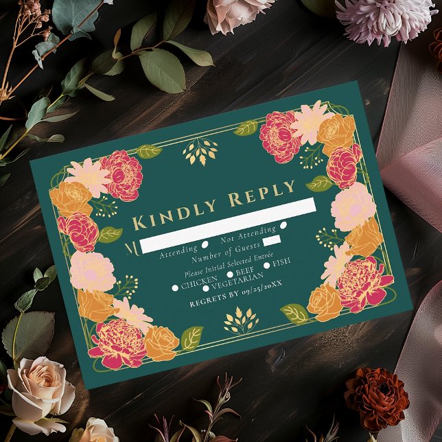 Fantasía verde encantada boda de jardín RSVP (Subido por el creador)
