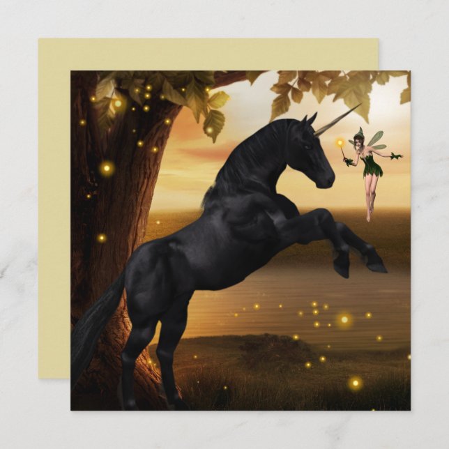 Fantasía y unicornio negro (Anverso / Reverso)