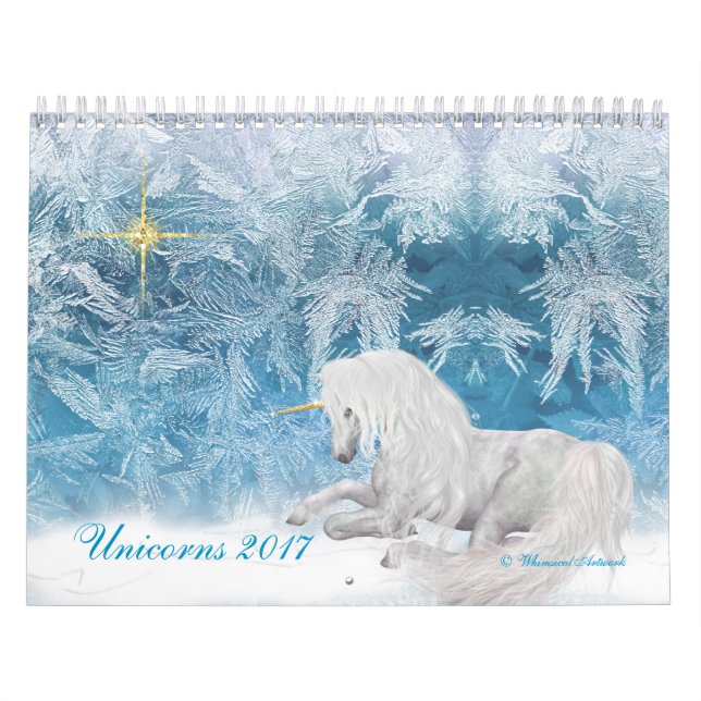 Fantasías Unicornios y Pegasus en el calendario de (Tapa)