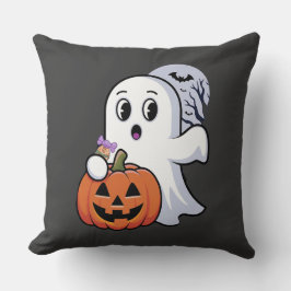 Fantasma blanca del Cojín decorativo de Halloween