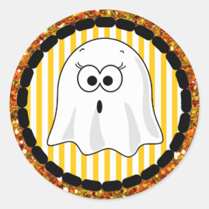 Fantasma blanco y Naranja franjas Pegatinas de Hal