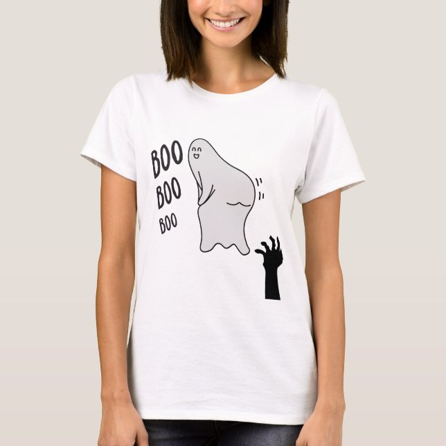 Fantasma Boo Ghost Halloween Divertida Camisa de N (Anverso)