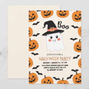 Fantasma Boo Ghost Kids Halloween Party Invitación
