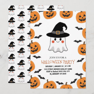 Fantasma Boo Ghost Kids Halloween Party Invitación