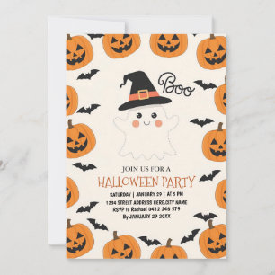 Fantasma Boo Ghost Kids Halloween Party Invitación