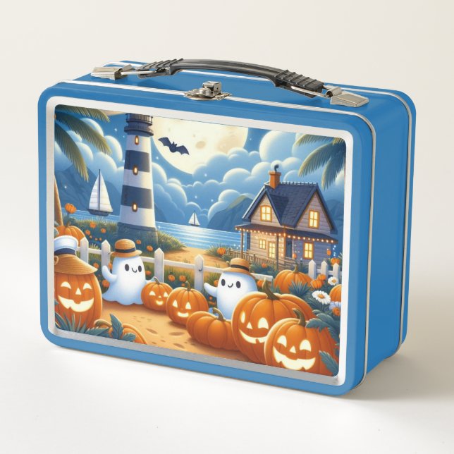 Fantasma/calabazas de Halloween de corte nautico/c (Anverso)