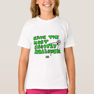 Fantasma Chicas de Halloween Camisa Básica Blanca