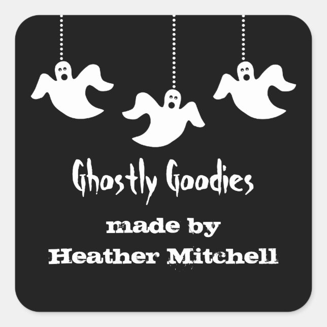Fantasma colgante Halloween Pegatinas de hornear,  (Anverso)