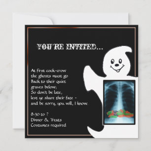 Fantasma con golosinas invitaciones a la fiesta de