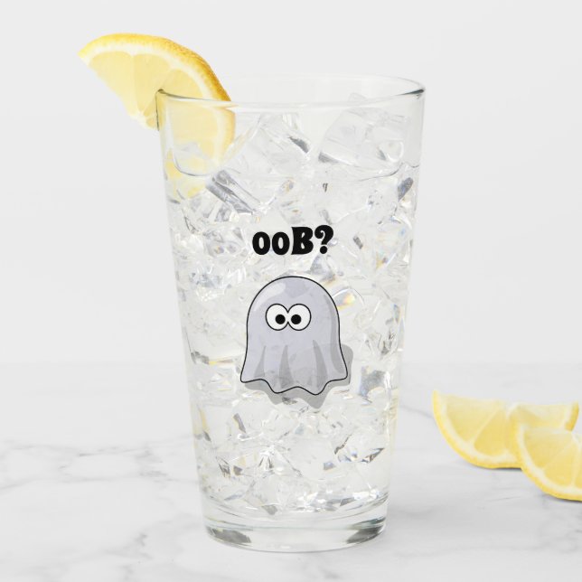 Fantasma Confundido Dice "¿Oob?" Divertido Dibujo  (Anverso (hielo))