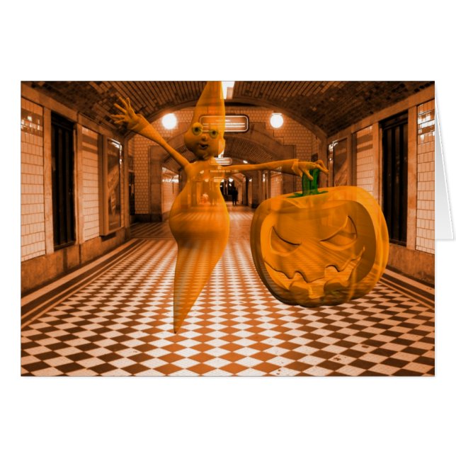 Fantasma Cuaderno Con Calabaza (Anverso (Horizontal))