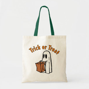 Fantasma de Halloween con truco de bolsa o trato