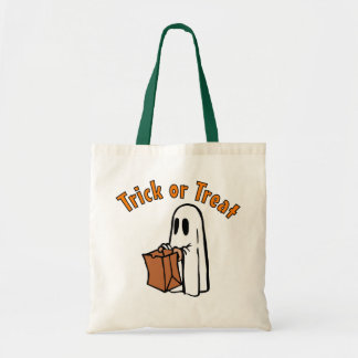 Fantasma de Halloween con truco de bolsa o trato