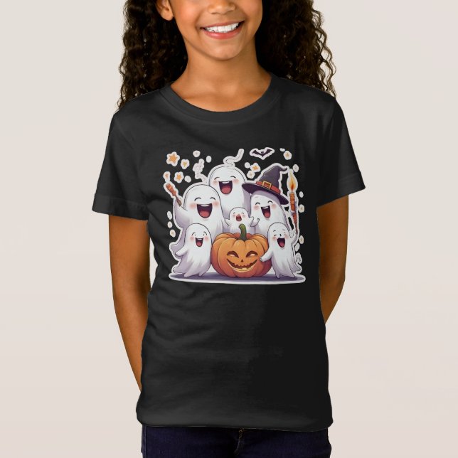 Fantasma de Halloween y camiseta de calabaza (Anverso)