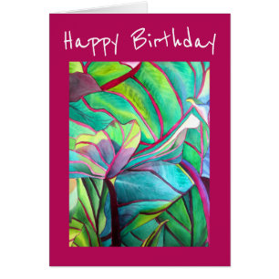 Fantasma de hoja tropical de Hawaii azul cumpleaño