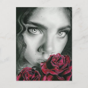 Fantasma de una postal de belleza gótica rosa