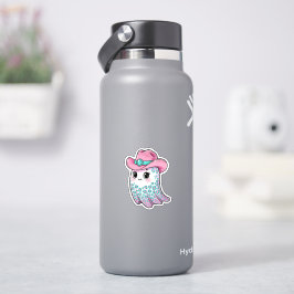 Fantasma de vaca rosa con Pegatina de impresión de