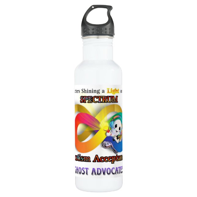 Fantasma defiende el autismo en la botella de agua (Anverso)