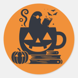 Fantasma en el Pegatina de la Mug de Calabaza