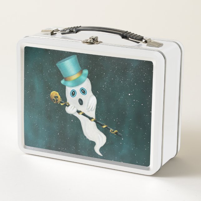 Fantasma en Starry Night Sky Silly Face Top Hat Sk (Anverso)